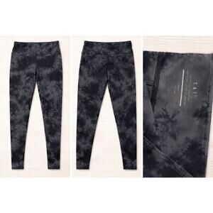T4T Tie Dye Leggings Large Black Gray High Rise Athletic Ankle Womens L